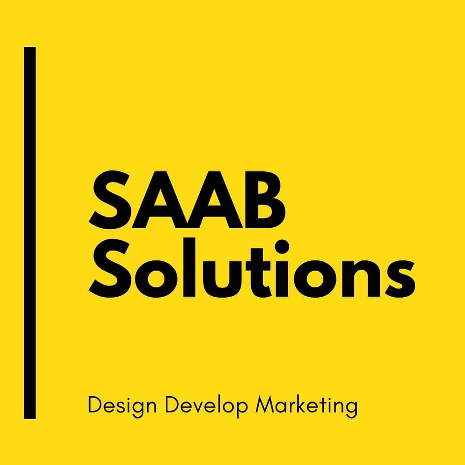 SAAB SOLUTIONS brand logo and its motto design develop marketing